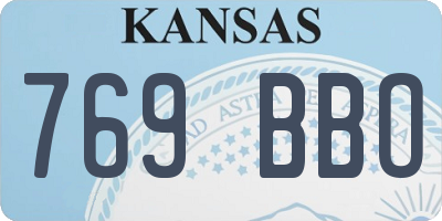 KS license plate 769BBO