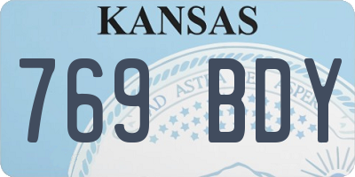 KS license plate 769BDY