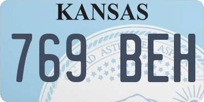 KS license plate 769BEH