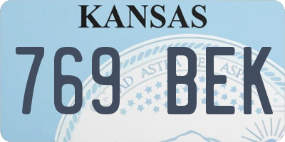 KS license plate 769BEK