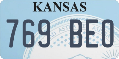 KS license plate 769BEO
