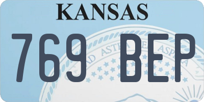 KS license plate 769BEP