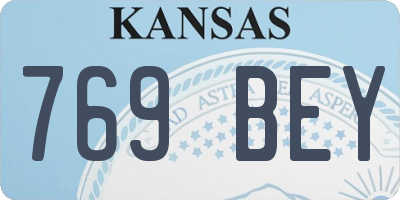KS license plate 769BEY