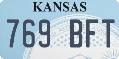KS license plate 769BFT