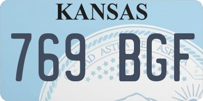KS license plate 769BGF