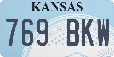 KS license plate 769BKW