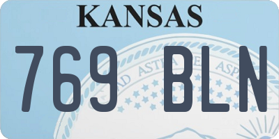 KS license plate 769BLN