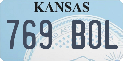 KS license plate 769BOL