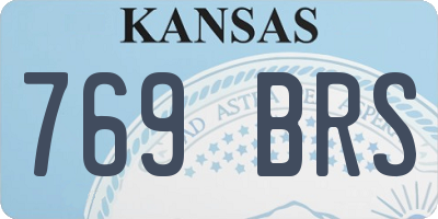 KS license plate 769BRS
