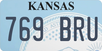 KS license plate 769BRU