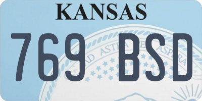 KS license plate 769BSD