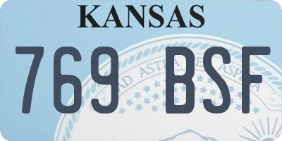 KS license plate 769BSF