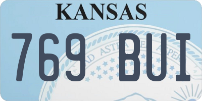 KS license plate 769BUI