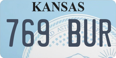 KS license plate 769BUR