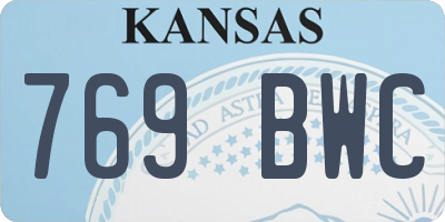 KS license plate 769BWC