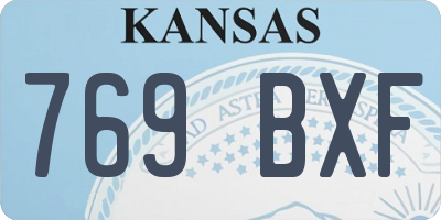 KS license plate 769BXF