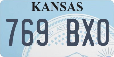 KS license plate 769BXO