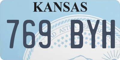 KS license plate 769BYH