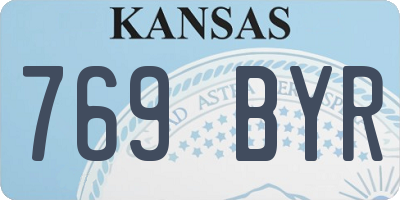 KS license plate 769BYR
