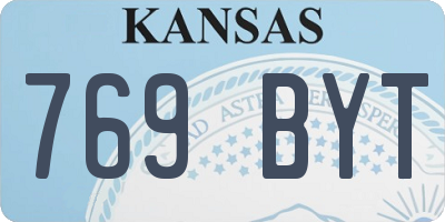 KS license plate 769BYT