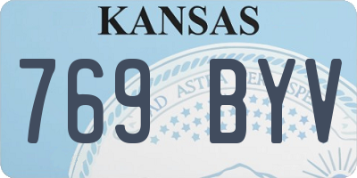 KS license plate 769BYV