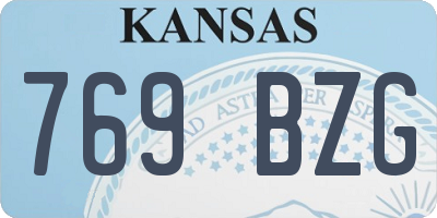 KS license plate 769BZG