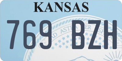 KS license plate 769BZH