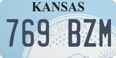 KS license plate 769BZM