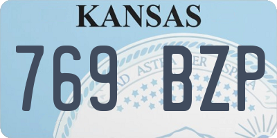 KS license plate 769BZP