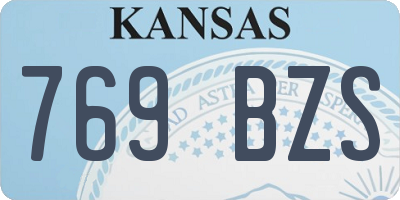KS license plate 769BZS