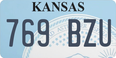 KS license plate 769BZU