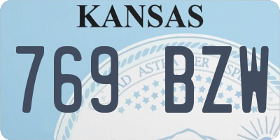 KS license plate 769BZW