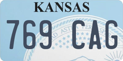KS license plate 769CAG