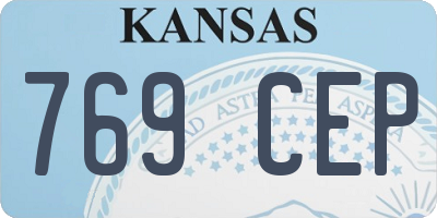 KS license plate 769CEP