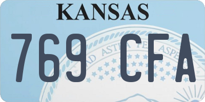KS license plate 769CFA