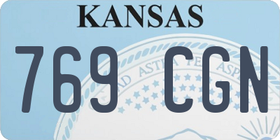 KS license plate 769CGN