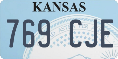 KS license plate 769CJE