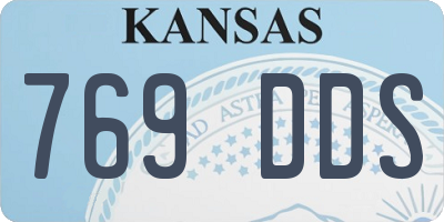 KS license plate 769DDS