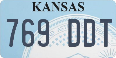 KS license plate 769DDT