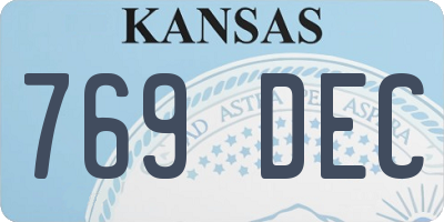 KS license plate 769DEC