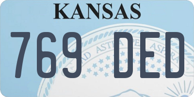 KS license plate 769DED