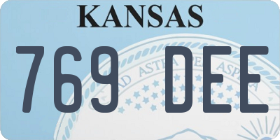 KS license plate 769DEE