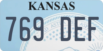 KS license plate 769DEF