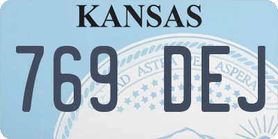 KS license plate 769DEJ