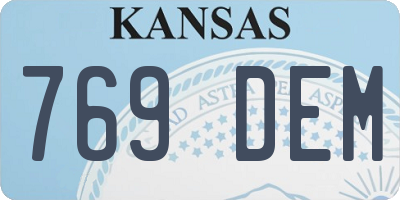 KS license plate 769DEM