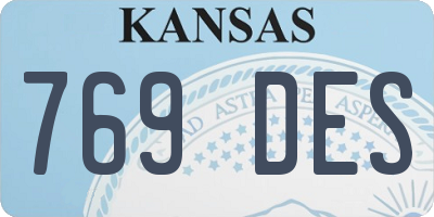 KS license plate 769DES