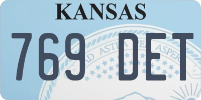KS license plate 769DET