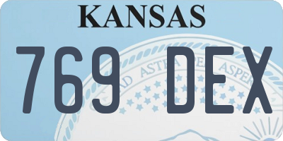 KS license plate 769DEX