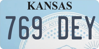 KS license plate 769DEY