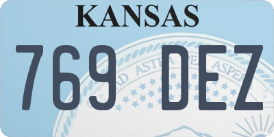 KS license plate 769DEZ